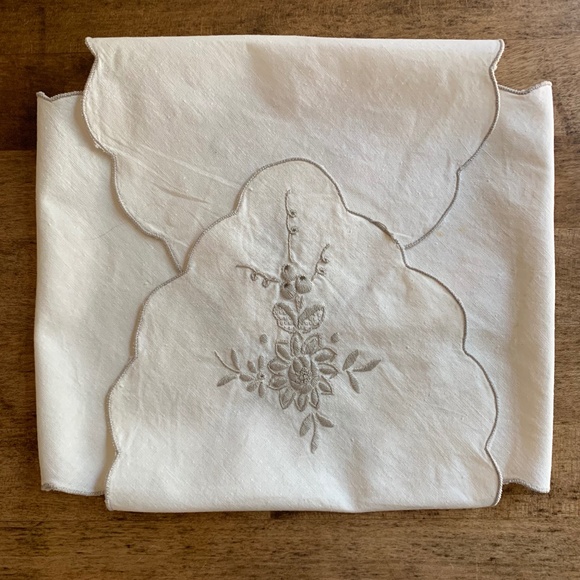 Vintage Linen Bread Basket Cover - Picture 1 of 2